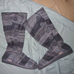 size 8 sweater boots shoes womens gray  slippers   eight